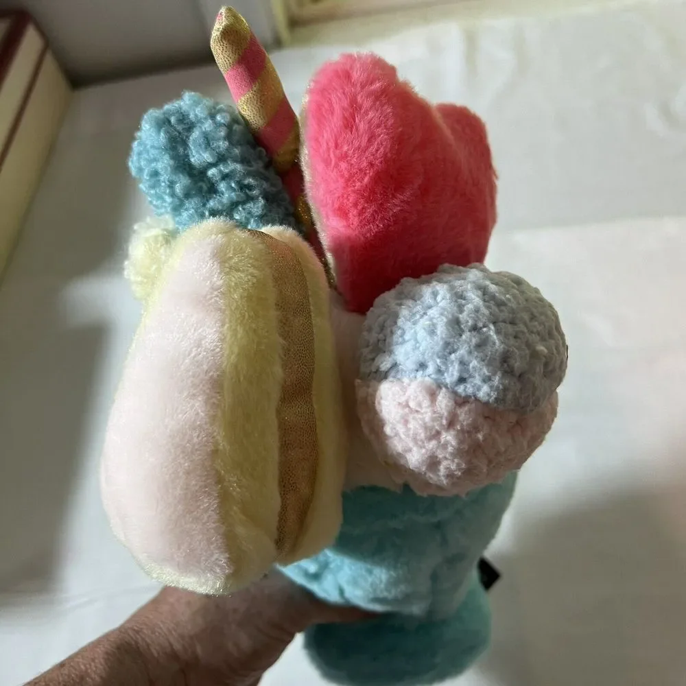 FAO Schwarz Milkshake Plush Blue Stuffed Toy Macaron Heart 2022 MerchSource